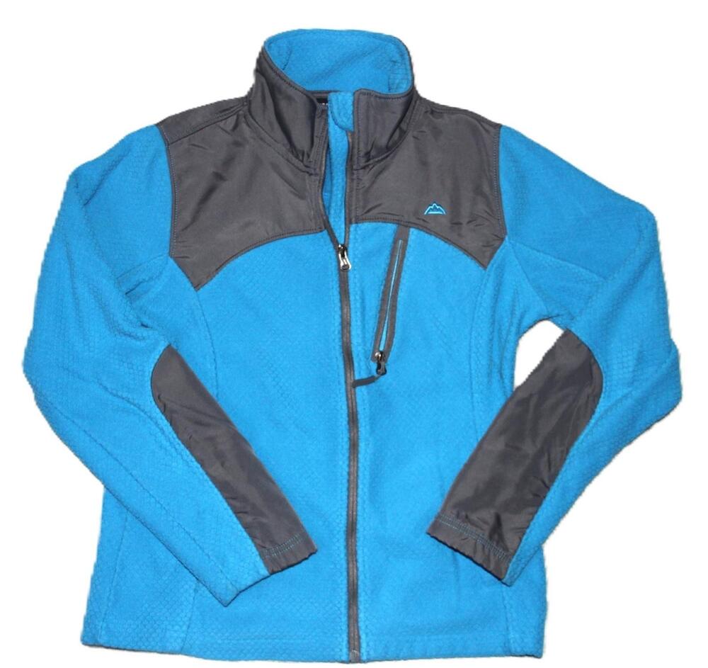 Snozu Jacket Mens M Blue Fleece Windbreaker Insulated Lined Full Zip Pockets
